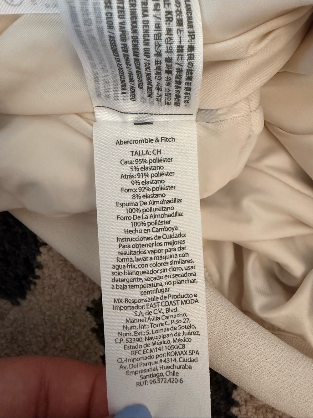 Abercrombie & Fitch Cream Bra Free Plunge Ruched Top - Picture 8 of 8